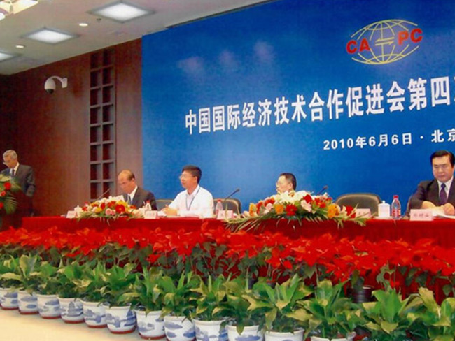 2010年6月6日中促会第四届换届选举大会主席台-(1)